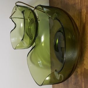 Vintage Green Chip/Dip Retro Anchor Bowl Set
